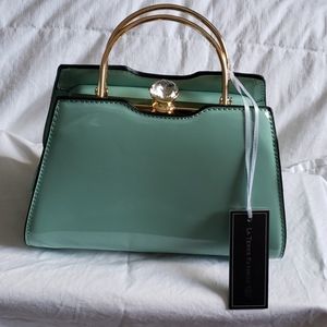 La Terre fashion teal handbag